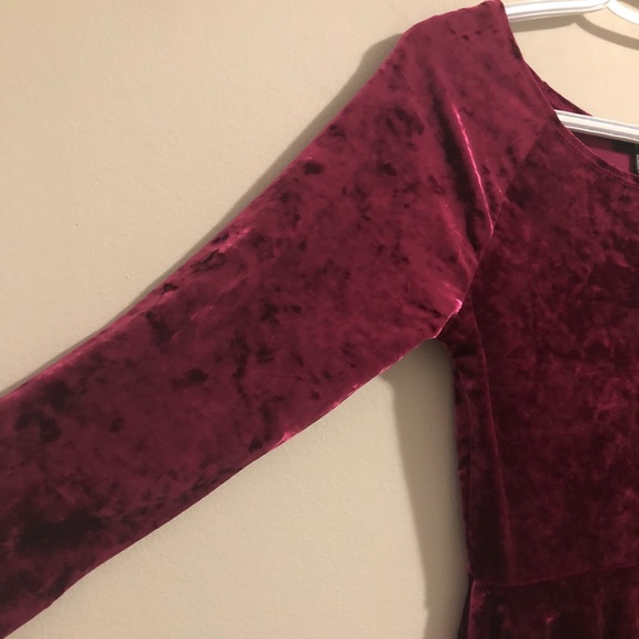 Forever 21 scoop neck crushed velvet skater dress - Picture 6 of 9